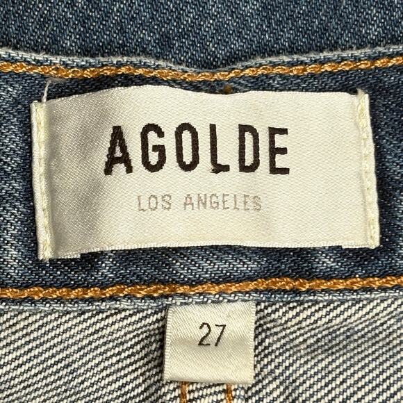 Agolde Cooper Cargo Straight Leg Jeans Dark Wash Size 27 - Picture 5 of 10